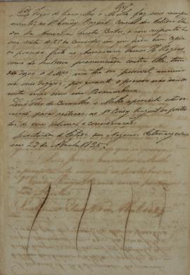 Despacho de 29 de abril de 1825, de Luis José de Carvalho e Melo (1764-1826), endereçada a Condy ...