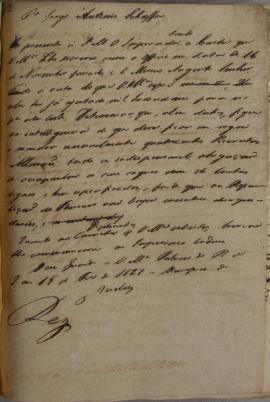 Minuta de despacho de João Severiano Maciel da Costa (1769-1833), Marquês de Queluz para Anton vo...