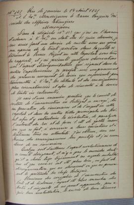 Despacho nº 121, de 14 de agosto de 1821, de Jean-Baptiste Maler (s.d.), Cônsul-geral da França n...