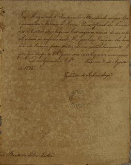 Despacho de Antônio Luiz Pereira da Cunha (1760-1837), Visconde de Inhambupe, a Bento da Silva Li...