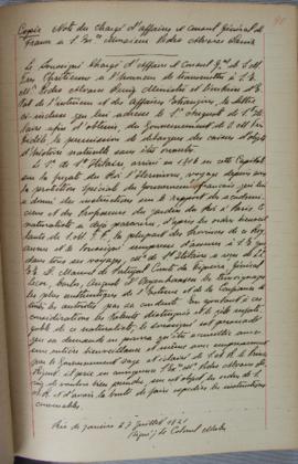 Despacho de 27 de julho de 1821, de Jean-Baptiste Maler (s.d.), Cônsul-geral da França no Brasil,...