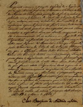 Despacho de José Bonifácio de Andrada e Silva (1763-1838) informando que o Príncipe Regente manda...