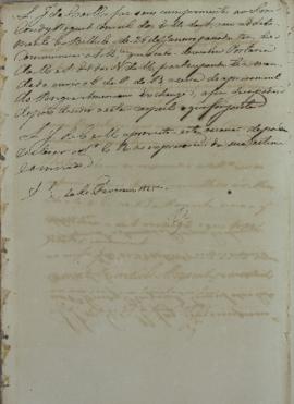Despacho de 20 de fevereiro de 1825, de José Joaquim Carneiro de Campos (1768-1836), endereçada a...