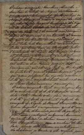Minuta de despacho de 5 de novembro de 1825, do conselheiro, ministro e secretário de Estado dos ...