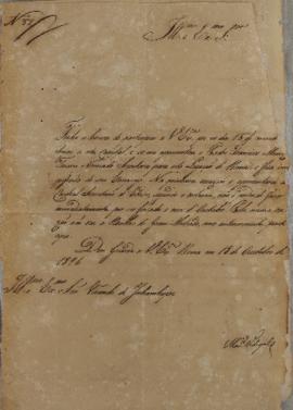 Oficio nº 52 de Francisco Corrêa Vidigal (s.d-1838) a Antônio Luiz Pereira da Cunha (1760-1837), ...