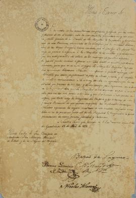 Ofício de 13 de abril de 1823, assinado por Carlos Frederico Lecor (1764-1836), o Barão da Laguna...