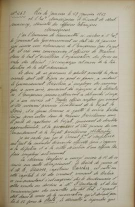 Despacho de 29 de janeiro de 1823, de Jean-Baptiste Maler (s.d.), cônsul-geral da França no Brasi...