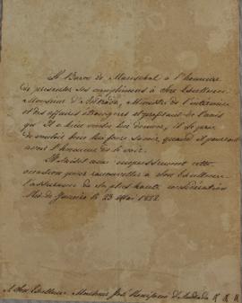 Oficio de 23 de maio de 1822, de Wenzel Philipp Leopold (1784-1851), Barão de Mareschal, a José B...