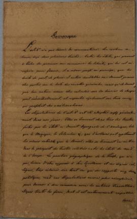 Despacho de 22 de março de 1828. Trata-se de observações acerca dos artigos que constituem o trat...