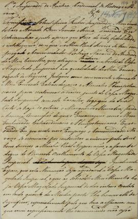 Minuta do dia 14 de novembro de 1817 escrita por D. João VI (1767-1826) para o Imperador da Áustr...