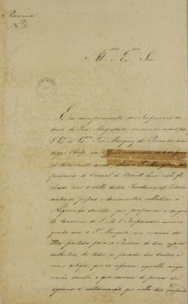 Ofício reservado nº 8 de 30 de maio de 1830, do Visconde de Santo Amaro, dirigida ao marquês de R...