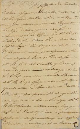 Despacho enviado pelo Conde das Galves (1756-1814) ao encarregado dos negócios com a Espanha, Jos...