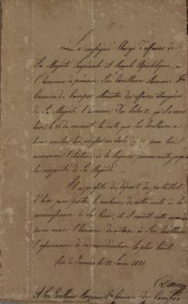 Oficio expedido por Barão de Daiser a Francisco Carneiro de Campos (1765-1842), em 22 de junho de...