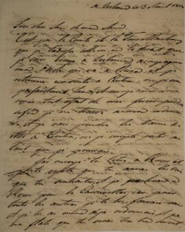 Carta original, sem indicação de autoria, enviada a Sir Charles Stuart (1779-1845), Barão de Roth...