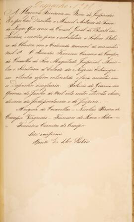Cópia de despacho redigido pela Regência Provisória, em nome do Imperador  D. Pedro II (1825 - 18...