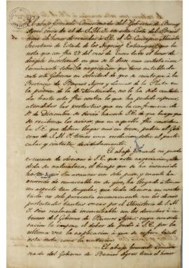 Ofício enviado por José Valentim Gomez (s.d.) para Luis José de Carvalho e Melo (1764-1826) datad...