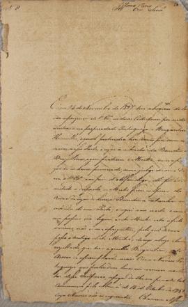 Carta de João Luiz Airoza ao Marquês de Aracaty (s.d.-1838), de 2 de dezembro de 1828, informando...