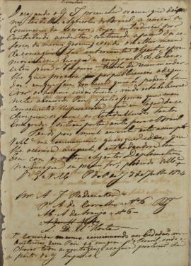 Circular enviada ao corpo diplomático em 7 de julho 1824, comunicando que o contrabando e comérci...
