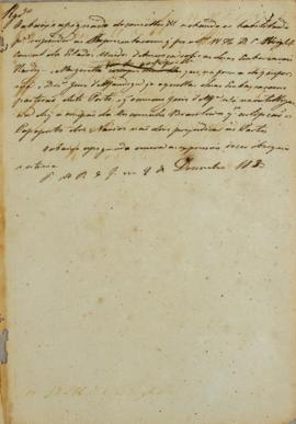 Minuta de 9 de dezembro de 1830, endereçada a William Henry DeCourcy Wright, cônsul dos Estados U...
