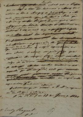 Minuta de despacho de 18 de janeiro de 1827, do sucessor de Antônio Luiz Pereira da Cunha (1760-1...