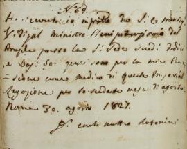Documento nº 69, recibo informando o valor de 12 escudos pagos por Francisco Corrêa Vidigal (s.d-...