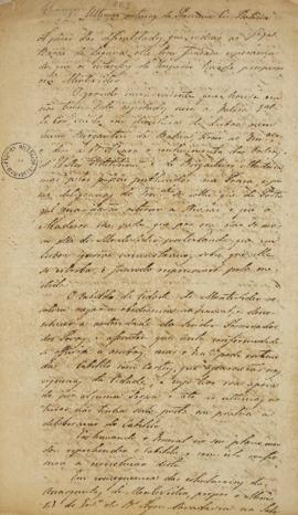 Carta de 26 de janeiro de 1823, escrita por Miguel Antônio Flangini (s.d), relatando as últimas n...