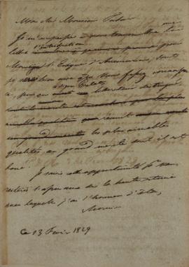 Minuta de despacho de 13 de fevereiro de 1829, endereçada a Guilherme Tudor (1779-1830), encarreg...