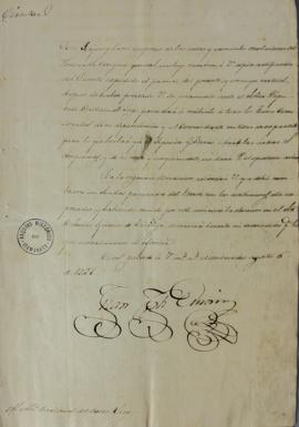 Circular de 6 de agosto de 1821 assinada por Juan José Durán (s.d.) nomeando Tomás García de Zuñi...