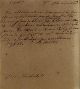 Circular enviada em 7 de novembro de 1827, abordando sobre os exemplares do edital publicado pela...