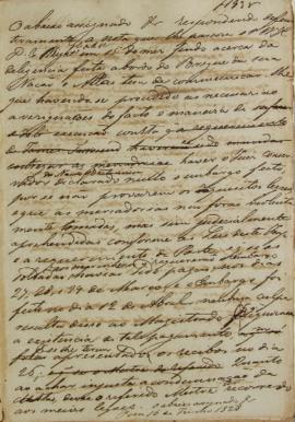 Minuta de 16 de junho de 1828, endereçada a William Henry DeCourcy Wright, cônsul dos Estados Uni...