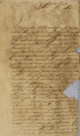 Carta de Antônio José Falcão da Frota (1780-1848) para Luiz José de Carvalho e Mello (1764-1826),...