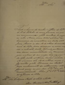 Cópia de ofício enviado por José Paulino de Almeida e Albuquerque, para Eustáquio Adolfo de Mello...