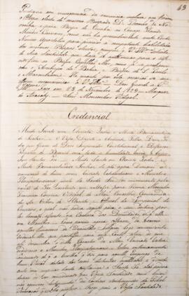 Cópia da carta credencial enviada pelo Imperador do Brasil, D. Pedro I (1798-1834), para a Santa ...