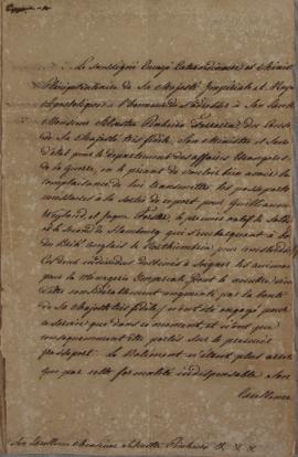 Oficio do Barão de Sturner para Silvestre Pinheiro Ferreira (1769-1846) solicitando a emissão dos...