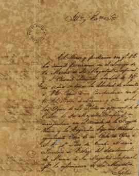 Ofício de janeiro de 1823, enviada por David Jewett (1772-1842) a José Bonifácio de Andrada e Sil...