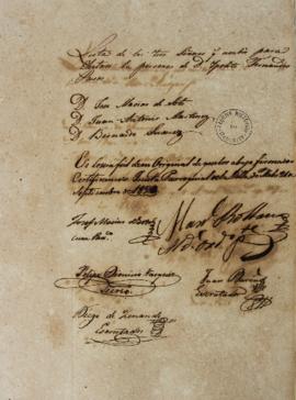 Lista de 21 de setembro de 1823 contendo os nomes dos eleitores da Vila de Melo: José Macias de S...