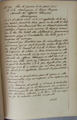 Despacho nº 118, de 11 de agosto de 1821, de Jean-Baptiste Maler (s.d.), Cônsul-geral da França n...