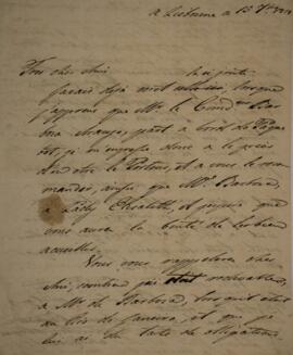 Carta original, sem indicação de autoria, enviada a Sir Charles Stuart (1779-1845), Barão de Roth...