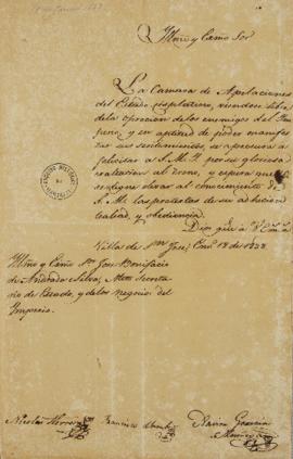 Ofício de 18 de janeiro de 1823, enviado por Nicolás de Herrera (1744-1833), Francisco Llambi (17...
