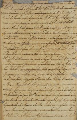 Minuta enviada por João Del Castilho ao Marquês de Aguiar (1752-1817), em 31 de maio de 1814, inf...