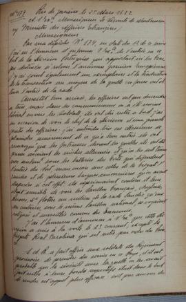 Despacho nº 179, de 25 de março de 1822, de Jean-Baptiste Maler (s.d.), Cônsul-geral da França no...