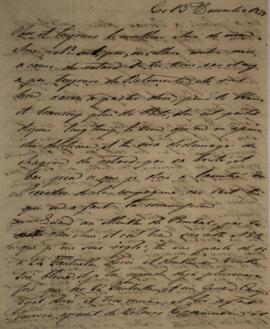 Carta original, sem indicação de autoria, enviada a Sir Charles Stuart (1779-1845), Barão de Roth...