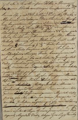 Minuta de 18 de setembro de 1817, de D. João VI (1767-1826), endereçada ao Rei da Dinamarca, abor...