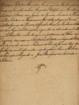 Minuta de decreto de D. Pedro I (1798-1834), redigida por José Bonifácio de Andrada e Silva (1763...