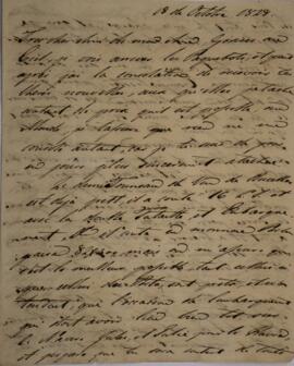 Carta original, sem indicação de autoria, enviada a Sir Charles Stuart (1779-1845), Barão de Roth...