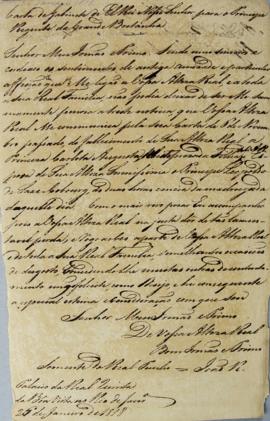 Nota diplomática de 26 de janeiro de 1818, de D. João VI (1767-1826), dirigida ao Príncipe Regent...