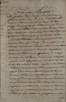 Cópia da nota diplomática de 3 de agosto de 1829, do Rei Frederico VI da Dinamarca, endereçada a ...