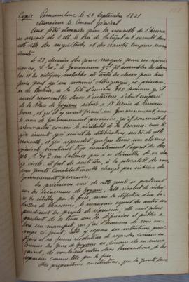 Cópia do despacho de 26 de setembro de 1821, de Lainé, Cônsul da França em Pernambuco, endereçado...