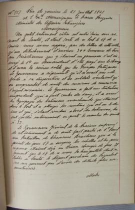 Despacho nº 117, de 21 de julho de 1821, de Jean-Baptiste Maler (s.d.), Cônsul-geral da França no...