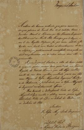 Ofício de 12 de outubro de 1822, enviado por Miguel Antônio Flangini (s.d) para Vossa Majestade I...